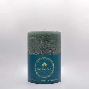 Κερί πράσινος κορμός μεσαίου μεγέθους για προσέλκυση χρήματος και αφθονίας