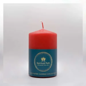 Κερί κόκκινο μασίφ μεσαίου μεγέθους για υλοποίηση έρωτα και αγάπης